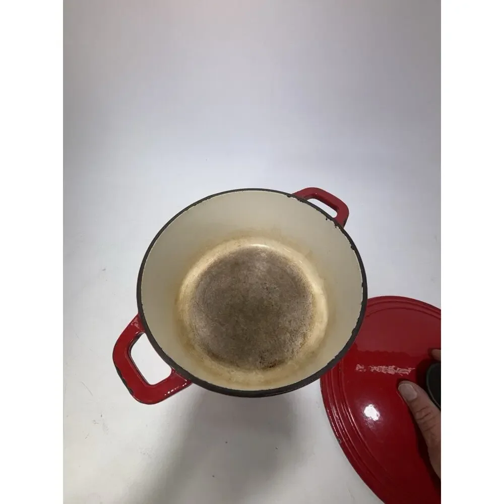 Martha Stewart Cast Iron Dutch Oven Red Enamel 10